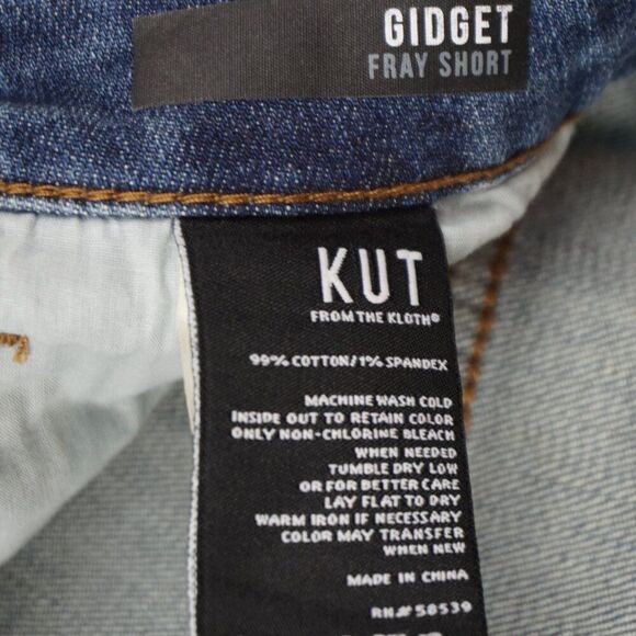 New Kut from the Kloth Gidget Mid-Rise Raw Hem Jean Shorts size 12 - Picture 12 of 13